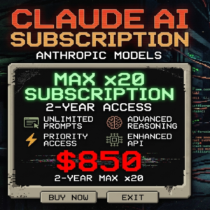 اشتراك Claude AI – باقة Max x20 (لمدة سنتين)